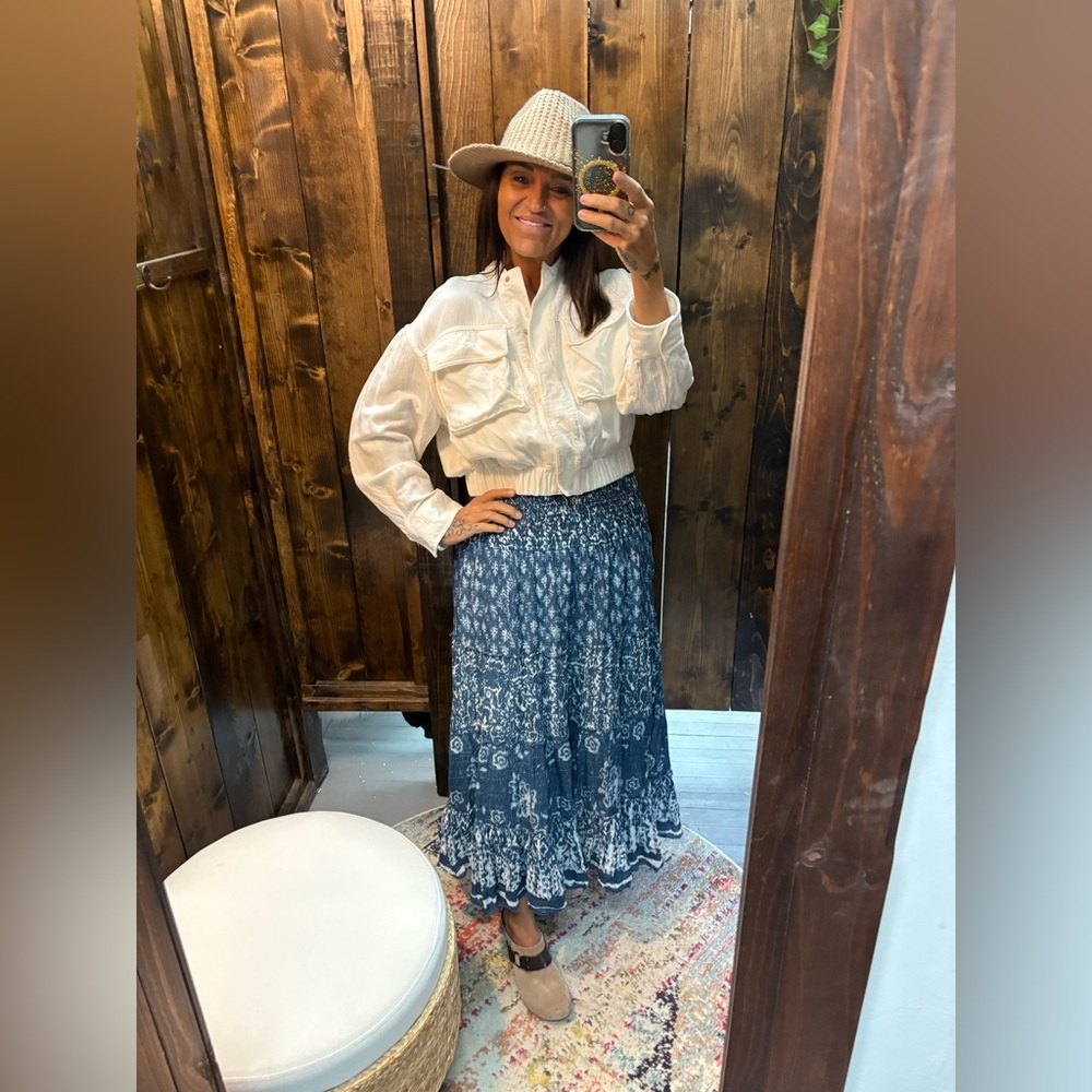New Directions Blue Maxi Skirt